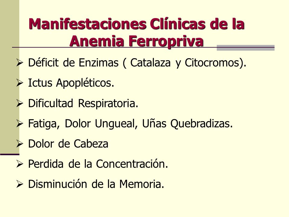 Anemia ferropenica caracteristicas clinicas